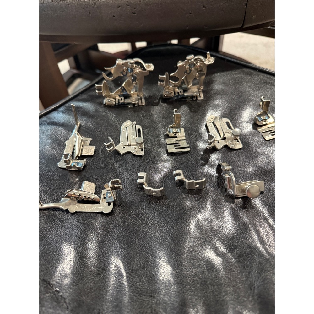 Vintage Singer Sewing Machine Presser Foot Lot USA Low Shank Ruffler Tucker 11pc